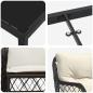 Preview: 7-teilige Garten-Essgruppe mit Kissen Schwarzes Poly-Rattan