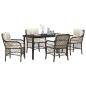 Preview: 5-teiliges Garten-Dining-Set mit Kissen Braun Poly-Rattan