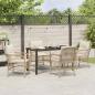 Preview: 5-teiliges Garten Essgruppe mit Kissen Beige Poly Rattan