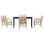 Preview: 5-teiliges Garten Essgruppe mit Kissen Beige Poly Rattan