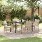Preview: ARDEBO.de - 5-teiliges Garten-Ess-Set mit Kissen Beige Poly-Rattan