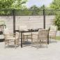 Preview: 5-teiliges Garten-Ess-Set mit Kissen Beige Poly-Rattan