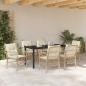 Preview: 7-teiliges Garten Essgruppe mit Kissen Beige Poly Rattan