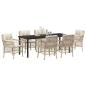 Preview: Garten Essgruppe 7 stk. Beige Poly-Rattan