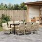 Preview: Garten Essgruppe 9 stk. Beige Poly-Rattan