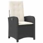 Preview: 9-teiliges Garten-Dining-Set mit Kissen aus schwarzem Poly-Rattan