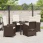Preview: 5-teiliges Gartenset mit Kissen Braunes Poly-Rattan