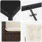 Preview: 5-teiliges Garten-Ess-Set mit Kissen in Braun aus Poly-Rattan
