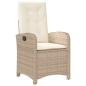 Preview: 7-teiliges Garten-Dining-Set mit Kissen aus beigem Poly Rattan