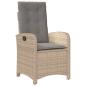 Preview: 3-teiliges Garten-Ess-Set mit Kissen Beige Poly Rattan