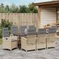 Preview: Garten Essgruppe 9 stk. Beige Poly-Rattan