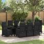 Preview: ARDEBO.de - Garten Essgruppe mit Kissen 9 pcs Schwarz Poly-Rattan