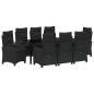 Preview: Garten Essgruppe mit Kissen 9 pcs Schwarz Poly-Rattan