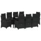 Preview: Garten Essgruppe mit Kissen 9 pcs Schwarz Poly-Rattan