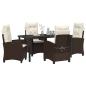 Preview: 5-teiliges Gartendining-Set mit Kissen Braun Poly-Rattan