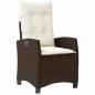 Preview: 5-teiliges Gartendining-Set mit Kissen Braun Poly-Rattan