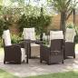 Preview: ARDEBO.de - 5-teiliges Garten-Esszimmer-Set aus braunem Poly-Rattan
