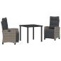 Preview: 3-teiliges Garten-Dining-Set Grau Poly-Rattan