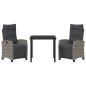 Preview: 3-teiliges Garten-Dining-Set Grau Poly-Rattan