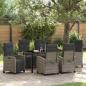 Preview: ARDEBO.de - 7-teiliges Garten-Dining-Set Grau