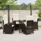 Preview: ARDEBO.de - 5-teiliges Garten-Dining-Set mit Kissen Braunes Poly-Rattan