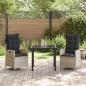 Preview: Garten Essgruppe mit Kissen 3 pcs Hellgrau Poly-Rattan