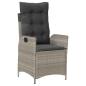 Preview: 7-teiliges Garten-Esszimmer-Set mit Kissen in Hellgrau Poly-Rattan