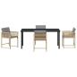 Preview: 5-teiliges Garten-Essset mit Kissen in beige Poly-Rattan