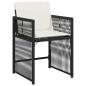 Preview: 5-teiliges Garten Esszimmer Set mit Kissen Schwarz Poly Rattan