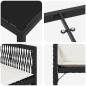 Preview: 5-teiliges Garten Esszimmer Set mit Kissen Schwarz Poly Rattan