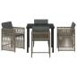 Preview: 5-teiliges Garten Essgruppe mit Kissen Grau Poly Rattan