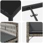 Preview: 5-teiliges Garten Essgruppe mit Kissen Grau Poly Rattan
