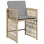 Preview: 5-teiliges Garten-Esszimmer-Set mit Kissen Beige Poly Rattan