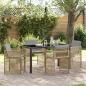 Preview: ARDEBO.de - 5-teiliges Garten EssSet mit Kissen Beige Poly Rattan