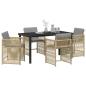 Preview: 5-teiliges Garten EssSet mit Kissen Beige Poly Rattan