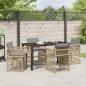 Preview: 5-teiliges Garten EssSet mit Kissen Beige Poly Rattan