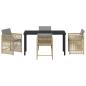 Preview: 5-teiliges Garten EssSet mit Kissen Beige Poly Rattan