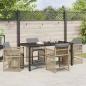 Preview: 5-teiliges Garten Esszimmer Set mit Kissen Beige Poly Rattan