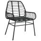 Preview: 3-teiliges Garten-Ess-Set Schwarz Poly-Rattan