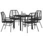 Preview: 5-Teiliges Garten-Ess-Set Schwarz Poly-Rattan