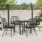 Preview: 5-Teiliges Garten-Ess-Set Schwarz Poly-Rattan