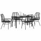 Preview: 5-teiliges Garten-Ess-Set Schwarz Poly-Rattan