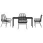 Preview: 5-teiliges Gartentisch-Set Schwarz Poly Rattan