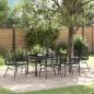 Preview: ARDEBO.de - 7-teilige Garten-Essgruppe Schwarz Poly-Rattan
