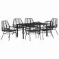 Preview: 7-teilige Garten-Essgruppe Schwarz Poly-Rattan