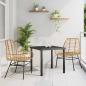 Preview: ARDEBO.de - 3-teiliges Gartenessset in Braun aus Poly-Rattan