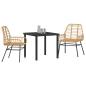 Preview: 3-teiliges Gartenessset in Braun aus Poly-Rattan