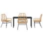 Preview: 5-teiliges Garten-Dining-Set Braun Poly-Rattan