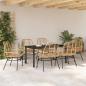 Preview: 7-teiliges Garten-Dining-Set Braun Poly Rattan
