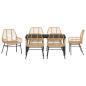Preview: 7-teiliges Garten-Dining-Set Braun Poly Rattan